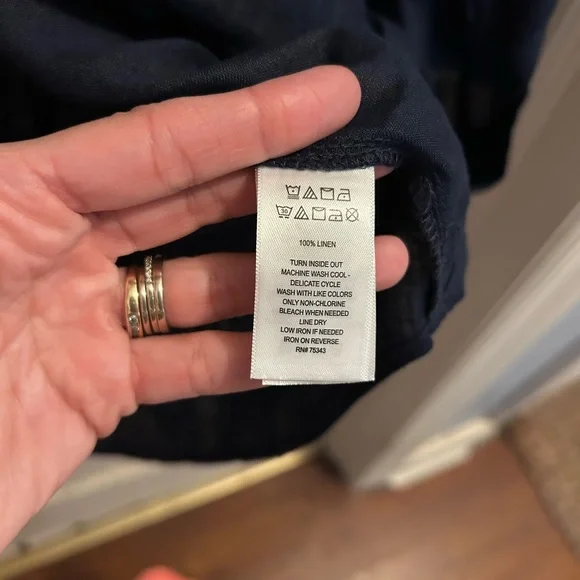 Sigrid Olsen long sleeve button down 100% linen long line tops bundle of two M - Picture 6 of 9